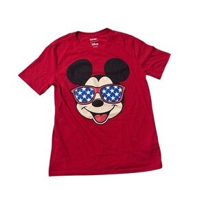 Old Navy | Red Mickey Mouse Kids T-Shirt Size XL 14-16 Sunglasses Fourth of July